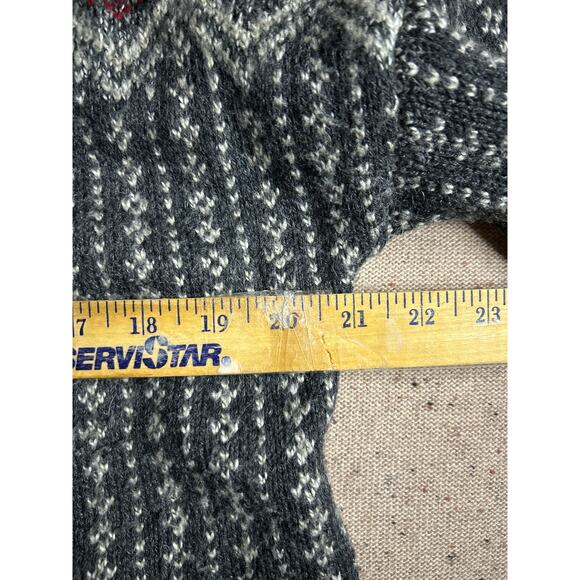 J Jill Nordic Fair Isle Wool Blend Long Cardigan Small Cozy Boho Winter - Picture 6 of 10